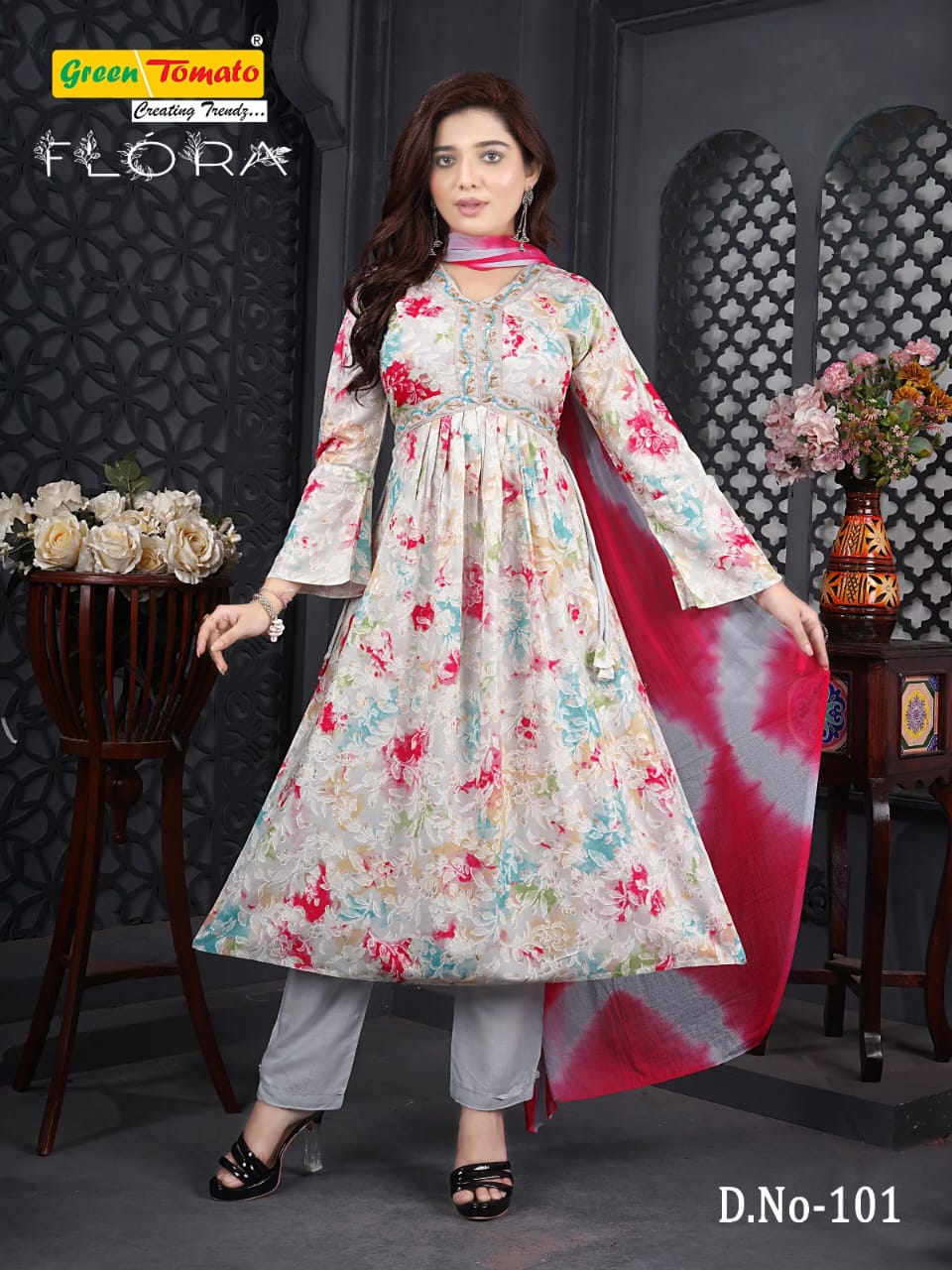 Green Tomato Flora Aaliya Cut Readymade Suits
